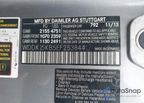 2014 Mercedes-Benz E 350 z USA, uszkodzony, nr VIN WDDKJ5KB5EF253844